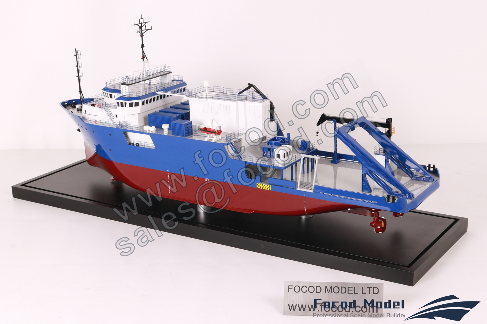 custom made model of 75m ORV Support Vessel